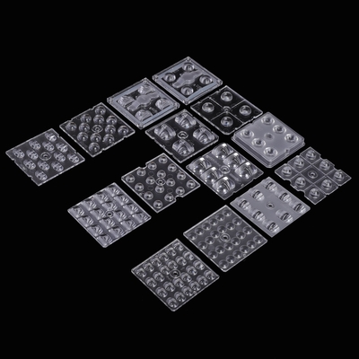 شراء 50x50mm عدسة LED 4/6/8/12/16/24 نقاط بلاستيك pmma عدسات بصرية LED للضوء الشارع / ضوء الفيضان التصنيع عبر الإنترنت