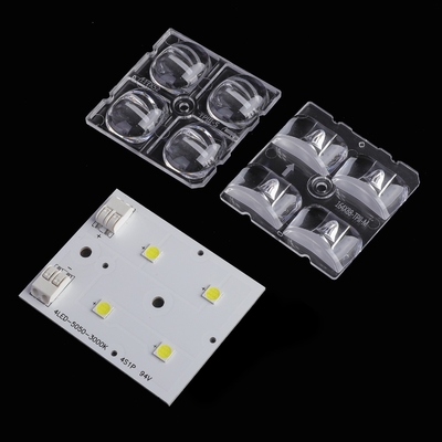 شراء عدسة مدعومة 2x2 PC ، عدسة ضوئية مدعومة 4 في 1 لمصباح SMD 5050 التصنيع عبر الإنترنت