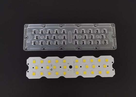 7070 SMD 28 LED Street Light Module 158X103 DEGREE عدسة الضوء الخارجية مع Heatsink