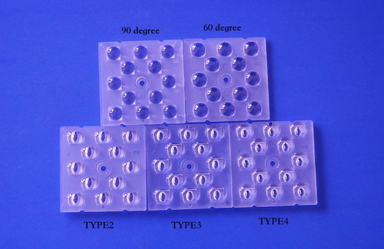 12 IN 1 50X50X5.57mm الدرجة البصرية PC 3030 عدسة LED لمصابيح الشارع SMD