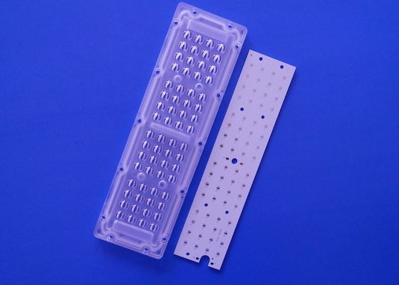 64 SMD 3535 LED Light Engine Module Vertical 65x150 درجة العدسة للوحدة LED Street Light