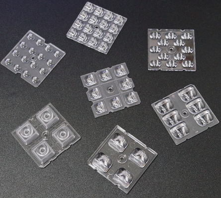50X50MM 2x2 LED Array PC عدسة 4 / 6 / 8 / 12 / 16 / 24 LED ل 3030 / 3535 / 5050 SMD LED