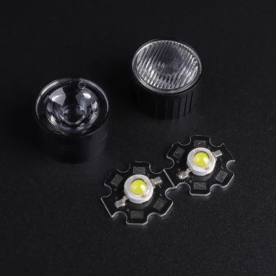 Aspheric Optical PMMA LED Lens with Black Holder for LED Spot Light | 60 Degree Beam Angle