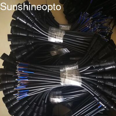 3 دبوس مقاومة للماء الذكور / الإناث M12/M19 سلك كهربائي IP67 24AWG جهاز توصيل الكابل