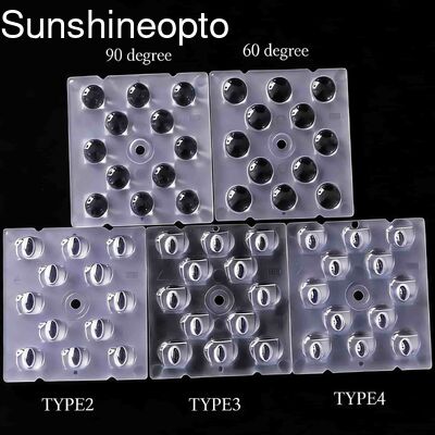 12 في 1 50X50X5.57mm عدسة LED من الدرجة البصرية PC للضوء