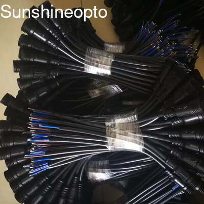 3 دبوس مقاومة للماء الذكور / الإناث M12/M19 سلك كهربائي IP67 24AWG جهاز توصيل الكابل