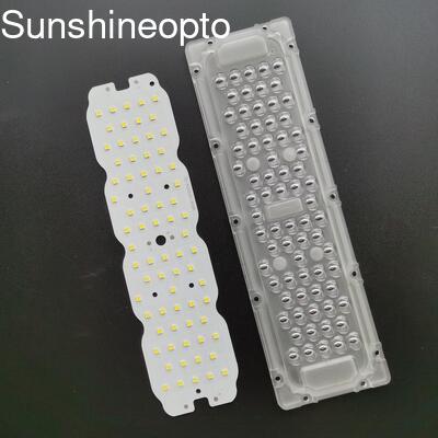 160lm / w SMD 3030 LED وحدة الإضاءة 50W LED مجموعة أدوات تحديث ضوء الشارع مع عدسة PC الضوئية