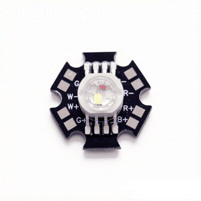 وحدة LED RGBW بقدرة 12 واط مع رقائق LED ذات 4 نقاط LED عالية الطاقة على Black Star PCB لإضاءة المسرح