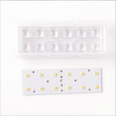 2 × 6 SMD 5050 LED طقم تحديث ضوء الشارع 5000LM LED مع عدسة بصرية 60 × 60 درجة