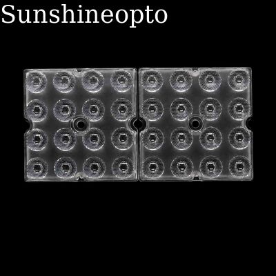 عدسة بصرية LED عالية خليج 20 درجة 3030 SMD PC 50 × 50 مم 16 في 1 عدسة بصرية ذات شعاع ضيق