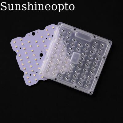 وحدة إضاءة الشارع LED 50 وات مع عدسة غير متماثلة 80×150 درجة 3030 SMD LED PCB Board حتى 160 لومن/واط